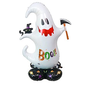 Balão de Festa Microfoil 124cm - Boneco Ghost Halloween - 1 unidade - Rizzo