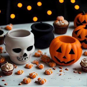 Kit Mini Balde de Halloween com alça - 3 unidades - Rizzo