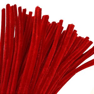 Haste de Chenille 30cm - Vermelho - 100 unidades - Art Montagem - Rizzo