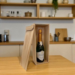 Caixa de Madeira para Vinho Simples - 36x14x10,5cm - 1 unidade - Rizzo