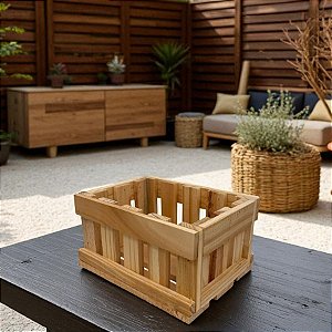 Caixote de Madeira Jardineira P - 20,5x15,5x11cm - 1 unidade - Rizzo