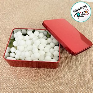 Lata de Metal Retangular - Vermelho - 11,5x19x4,5cm - 1 unidade - Rizzo