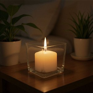 Pote De Vidro Quadrado - 6x6cm - 125ml - 1 unidade - Rizzo