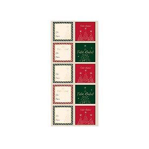Adesivo Quadrado - Natal Magic - 4x4cm - 10 unidades - Cromus - Rizzo