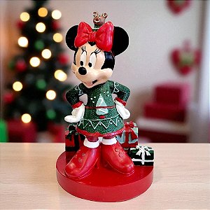 Enfeite de Natal - Minnie Mouse com Presentes - 17x9cm - 1 unidade - Disney Original - Rizzo