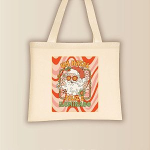 Sacola de Algodão Ecobag - Papai Noel Hippie - 40x33cm - 1 unidade - Rizzo