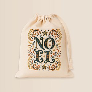 Saco de Algodão - Noel - P - 9x13cm - 1 unidade - Rizzo