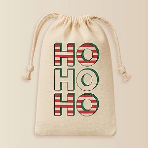 Saco de Algodão - HoHoHo - M - 17x21cm - 1 unidade - Rizzo