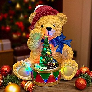 Cenário De Natal - Urso com Som e Luz - 26x26x34,5cm - 1 unidade - Rizzo