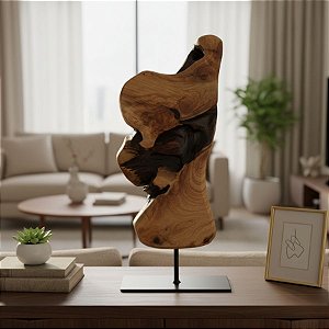 Escultura De Madeira Rústica - Formato Orgânico - Modelo 2 - 1 unidade - Rizzo