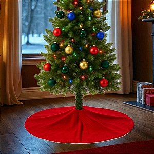 Saia Para Arvore de Natal Redonda - Vermelha - 1,2m - 1 unidade - Rizzo