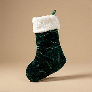 Meia de Natal para Pendurar - Verde - 47x27x20cm - 1 unidade - Rizzo