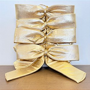 Kit Laço Lamê Dourado M - 26x22x4cm - 1 unidade - Rizzo