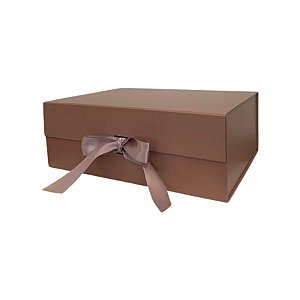 Caixa de Papel Rígido Retangular Nude com Imã e Fita - 1 unidade - Artlille - Rizzo