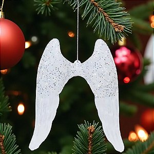 Enfeite Para Pendurar de Natal - Asas de Anjo Incolor - 15x10x2cm - 1 unidade - Cromus - Rizzo