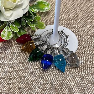 Marcador de Taça Decorativo de Natal - Colors - 3cm - 6 unidades - Cromus - Rizzo