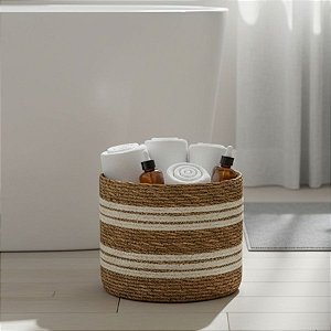 Cesta Decorativa Moara de Seagrass - 20x20x18cm - 1 unidade - Rizzo
