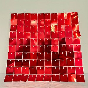 Painel Metalizado Shimmer Wall Vazado Vermelho - 30x30cm - 1 unidade - Rizzo