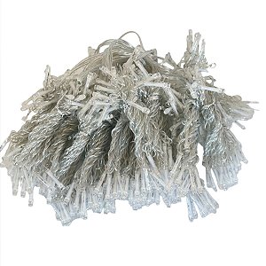 Cortina de Led Luz Branca com Fio Branco - 3x2,8mt - 1 unidade - Rizzo