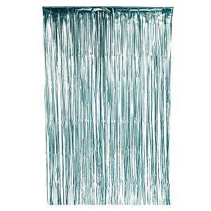 Cortina Decorativa Metalizada Azul Fosca 1x2m - 1 unidade - Rizzo