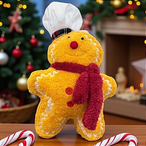 Biscoito de Gengibre de Pelúcia - Chapéu e Cachecol - 21x26x6cm - 1 unidade - Rizzo