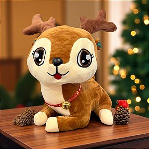 Pelúcia de Natal Rena com Sino - 17x26x21cm - 1 unidade - Rizzo