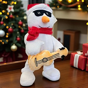 Pelúcia de Natal com Som e Movimento - Boneco de Neve Dançarino - 18x33x13cm - 1 unidade - Rizzo