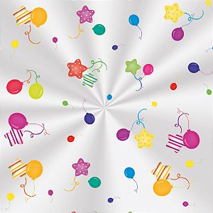Saco Transparente Decorado - 11x19,5cm - Colors Balloons - 100 unidades - Cromus - Rizzo Embalagens