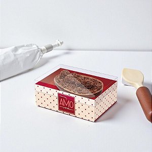 Caixa Para Meio Ovo de 250g com Colher - Amo Você - 17x12x6cm - 6 unidades - Cromus - Rizzo