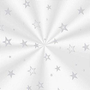 Saco Transparente Decorado - 30x44cm - Estrela Prata - 100 unidades - Cromus - Rizzo Embalagens