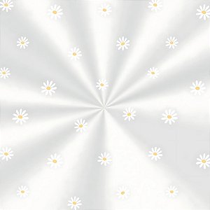 Saco Transparente Decorado - 10x14cm - Margaridas Branco e Amarelo - 100 unidades - Cromus - Rizzo