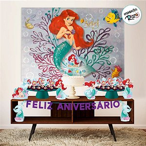 Kit festa Fácil - Ariel - 39 Itens - 1 unidade - Disney Original - Rizzo