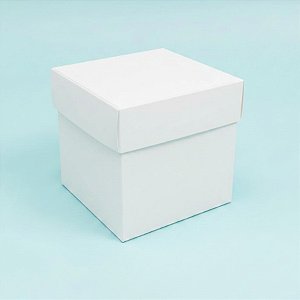 Caixa Cubo Para Panetone e Presente - M 8x8x8cm - Branco - 10 unidades - Assk - Rizzo