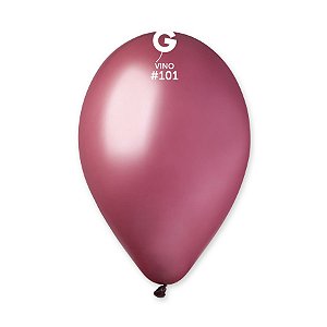 Balão de Festa Látex Liso - Vino (Vinho) #101 - Gemar - Rizzo