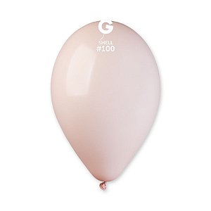 Balão de Festa Látex Liso - Shell (Marfim Rosado) #100 - Gemar - Rizzo