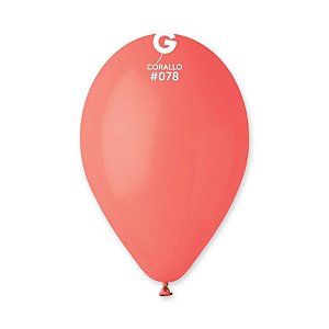 Balão de Festa Látex Liso - Coral #078 - Gemar - Rizzo