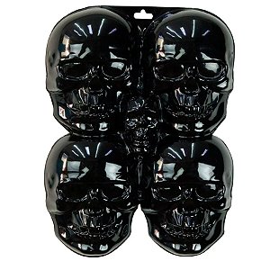 Painel Decorativo de Halloween - Caveiras Pretas - 47x35cm - 1 unidade - Rizzo