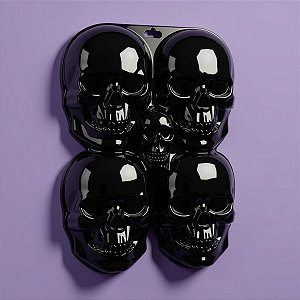 Painel Decorativo de Halloween - Caveiras Pretas - 47x35cm - 1 unidade - Rizzo