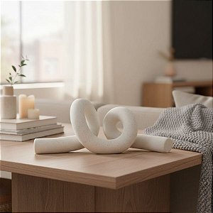 Escultura Espiral em Cerâmica - 10,5x28cm - 1 unidade - Rizzo