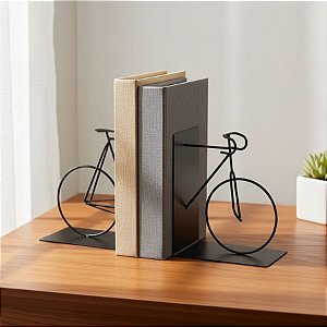 Aparador De Livros Bicicleta em Metal - Preto - 30x19x10cm - 1 unidade - Rizzo