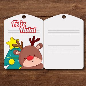 Tag Decorativa de Natal - Nariz Vermelho - 7x5cm - 10 unidades - Rizzo