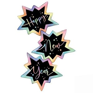 Balão de Festa Metalizado 51" 130cm - Heppy New Year - 1 unidade - Rizzo