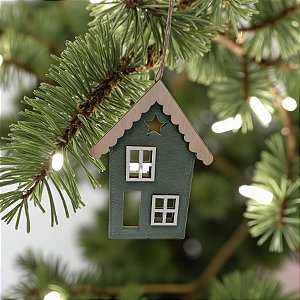 Enfeite Para Pendurar de Natal - Casinha Verde - 15x10x1cm - 1 unidade - Cromus - Rizzo