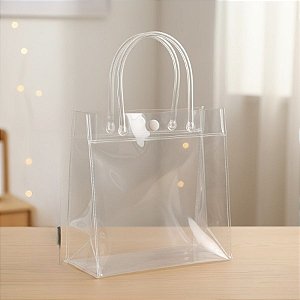 Sacola Transparente Botão - 20x20x8cm - 12 unidades - Rizzo