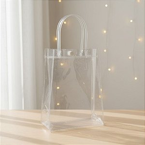 Sacola Transparente Botão - 25x20x7cm - 12 unidades - Rizzo