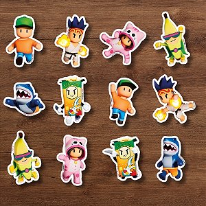 Mini Personagens Decorativos - Stumble Guys - 6x8cm - 12 unidades - Regina - Rizzo