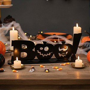 Display de Mesa em MDF - Boo! - Preto - 28,5x11x5cm - 1 unidade - Rizzo