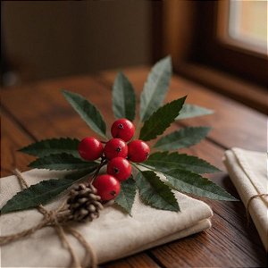 Galho Decorativo de Natal - Berry - Vermelho - 14cm - 1 unidade - Cromus - Rizzo