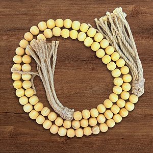 Colar Decorativo de Mesa em Madeira e Juta - 50cm - 1 unidade - Rizzo - Rizzo