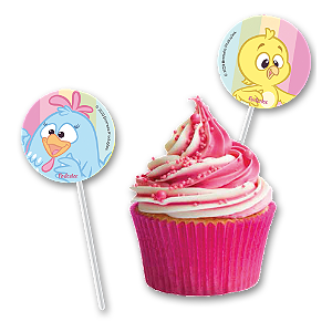 Pick p/ Docinhos Festa Galinha Pintadinha Candy - 8 unidades - Festcolor -  Festas